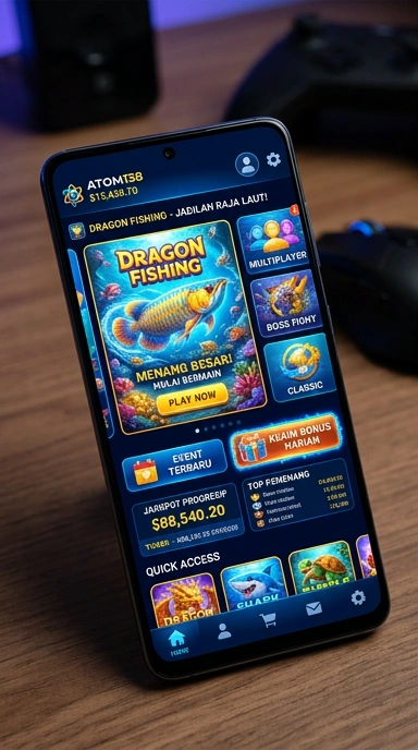 Cuplikan layar menu unduhan atom138 untuk perangkat Android
